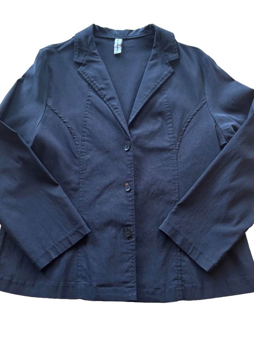 Fat Hat Clothing Collared Black Button Down Lagenlook Shirt Shacket Layer